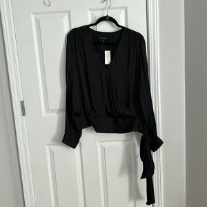 NWT Banana Republic Satin Faux cross top